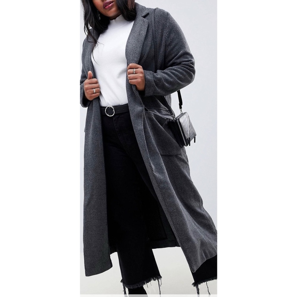 Longline Herringbone Coat